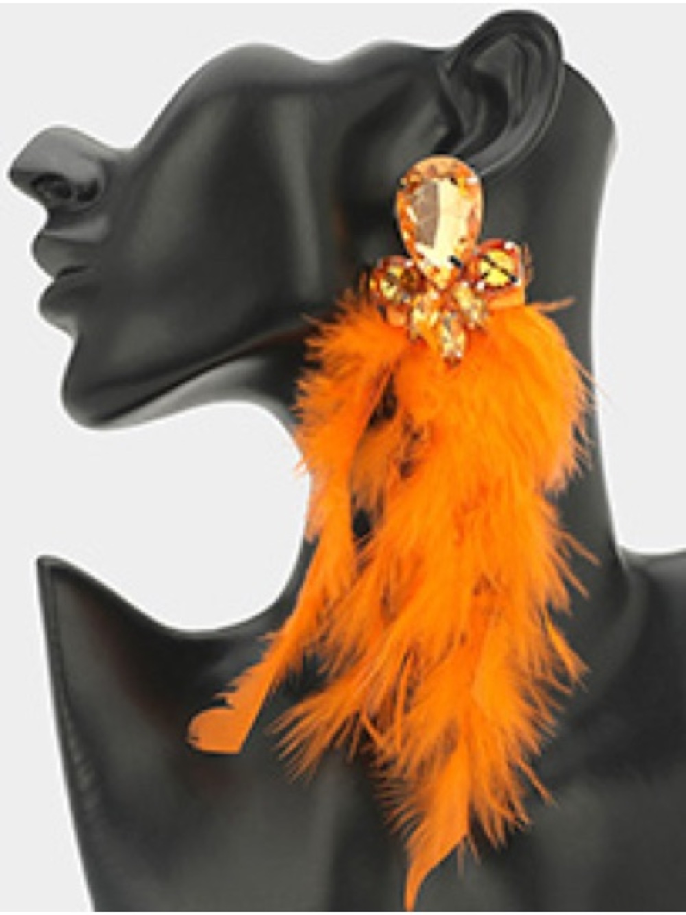 Feather Crystal Drop Earrings - Women Jewelry
